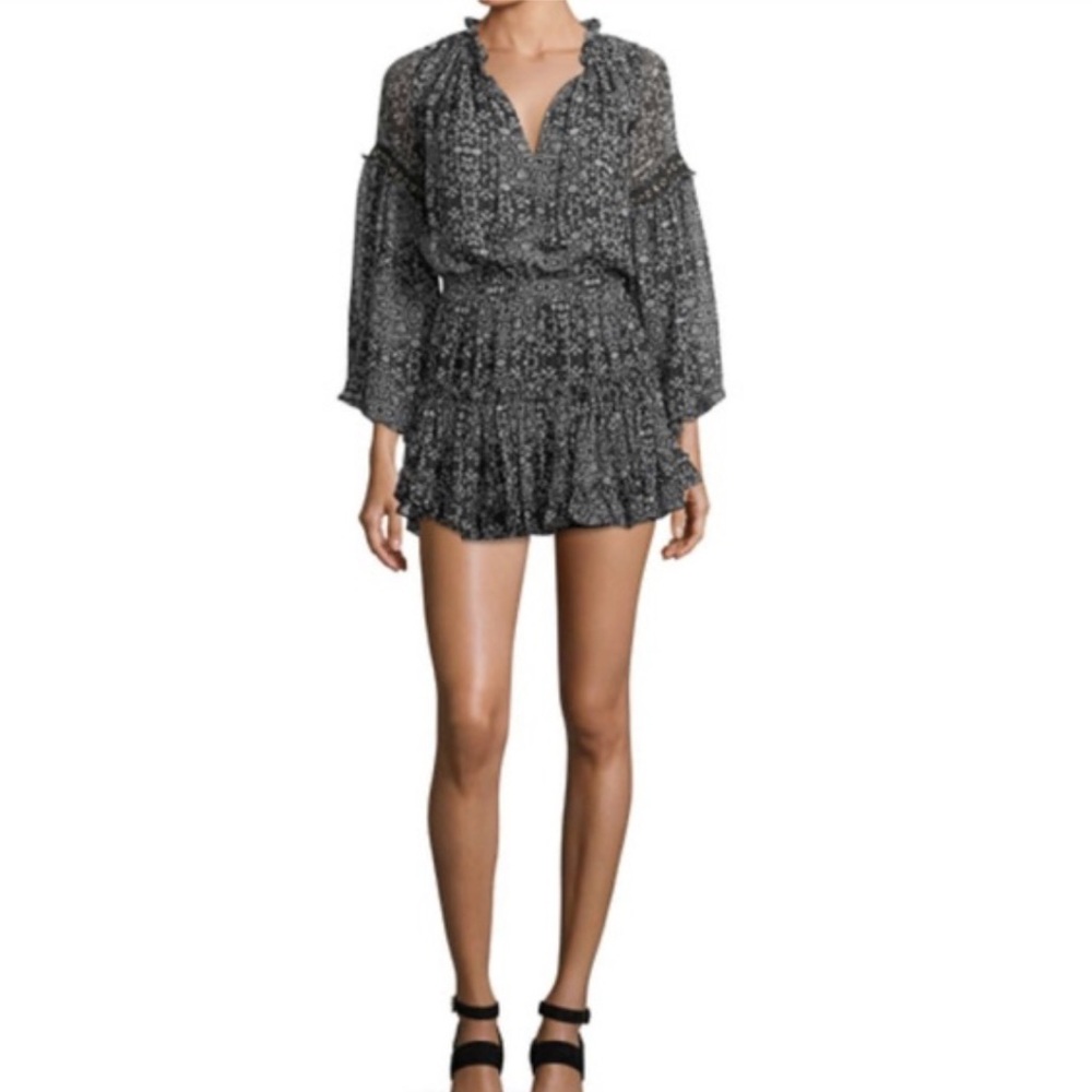 NWOT Misa Genette floral chiffon ballon sleeve dress